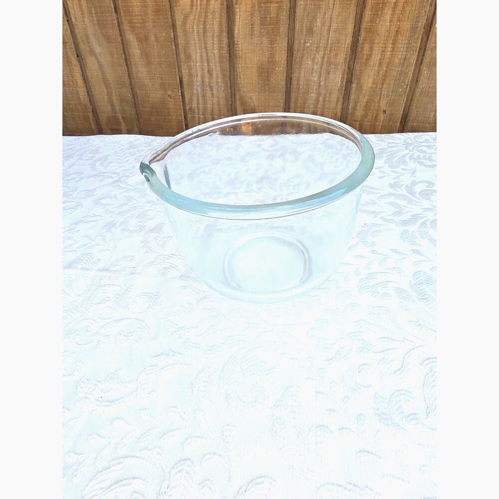 Vintage Glasbake Fire king Sunbeam Mixmaster clear glass mixing bowl